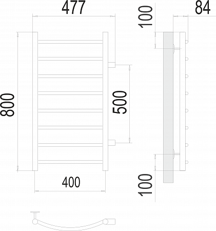 Классик П8 400х800 бп500 Полотенцесушитель  TERMINUS Красногорск - фото 3
