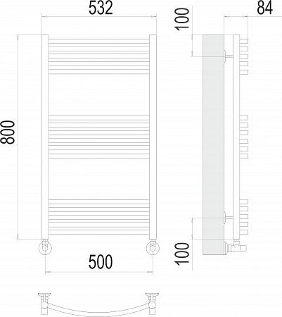 Классик П16 500х800 Полотенцесушитель  TERMINUS Красногорск - фото 3