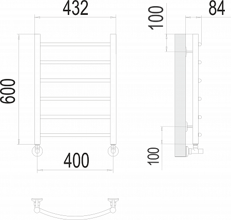 Классик П6 400х600 Полотенцесушитель  TERMINUS Красногорск - фото 3