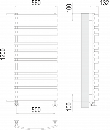 Капри П17 500х1200 Полотенцесушитель  TERMINUS Красногорск - фото 3