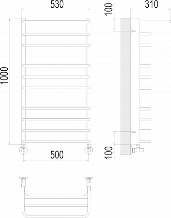 Арктур П10 500х1000 Полотенцесушитель  TERMINUS Красногорск - фото 3