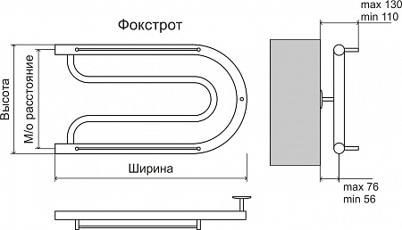 Фокстрот AISI 32х2 320х500 Полотенцесушитель  TERMINUS Красногорск - фото 3