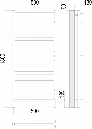 Соренто П15 500х1300 электро (sensor quick touch) Полотенцесушитель  TERMINUS Красногорск - фото 3
