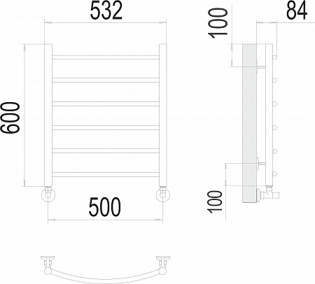 Классик П6 500х600 Полотенцесушитель  TERMINUS Красногорск - фото 3