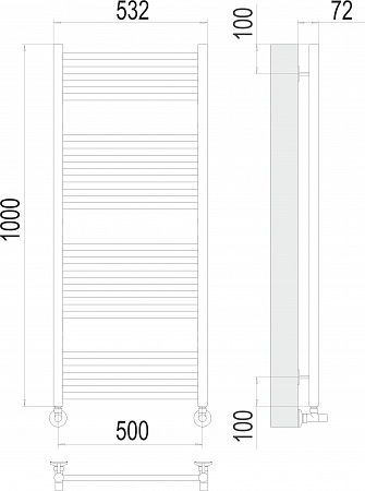 Аврора П20 500х1000 Полотенцесушитель  TERMINUS Красногорск - фото 3