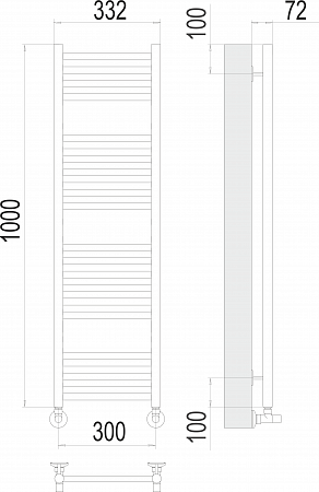 Аврора П20 300х1000 Полотенцесушитель  TERMINUS Красногорск - фото 3