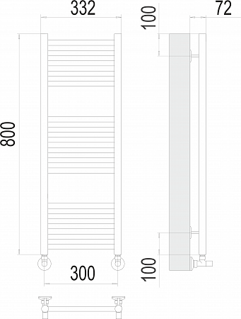 Аврора П16 300х800 Полотенцесушитель  TERMINUS Красногорск - фото 3
