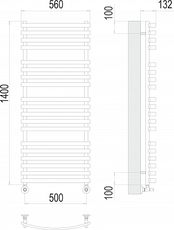 Капри П19 500х1400 Полотенцесушитель  TERMINUS Красногорск - фото 3