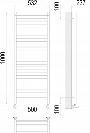 Аврора с/п П20 500х1000 Полотенцесушитель  TERMINUS Красногорск - фото 3