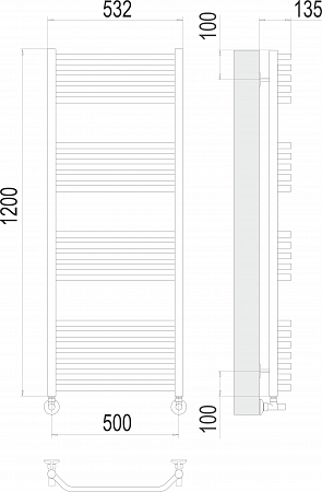 Виктория П22 500х1200 Полотенцесушитель  TERMINUS Красногорск - фото 3
