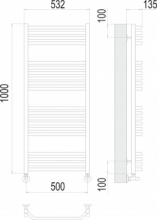 Виктория П20 500х1000 Полотенцесушитель  TERMINUS Красногорск - фото 3