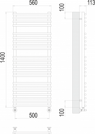 Кремона П22 500х1400 Полотенцесушитель  TERMINUS Красногорск - фото 3