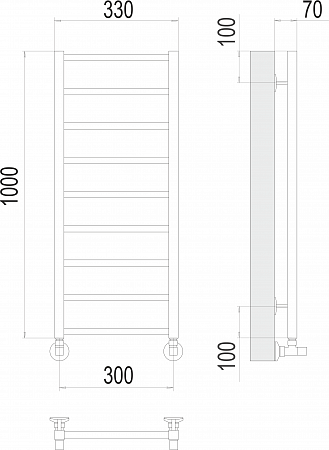 Контур П9 300х1000 Полотенцесушитель  TERMINUS Красногорск - фото 3
