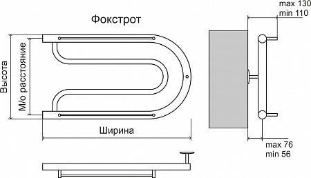 Фокстрот AISI 32х2 320х600 Полотенцесушитель  TERMINUS Красногорск - фото 3