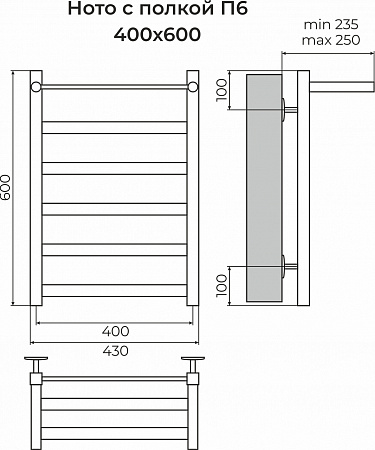 Ното с/п П6 400х600 Полотенцесушитель TERMINUS Красногорск - фото 3