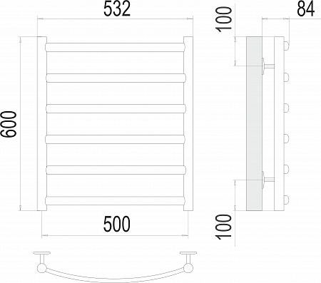 Атланта+ П6 500х600 Полотенцесушитель  TERMINUS Красногорск - фото 3