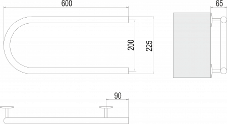 Электро 25 П-обр 600х200 Полотенцесушитель  TERMINUS Красногорск - фото 3