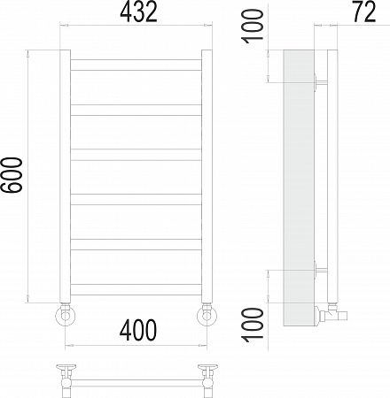 Аврора П6 400х600 Полотенцесушитель  TERMINUS Красногорск - фото 3