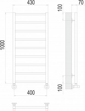 Контур П9 400х1000 Полотенцесушитель  TERMINUS Красногорск - фото 3