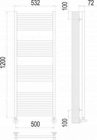 Аврора П22 500х1200 Полотенцесушитель  TERMINUS Красногорск - фото 3