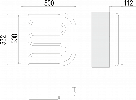 Фокстрот БШ 500х500 Полотенцесушитель  TERMINUS Красногорск - фото 3